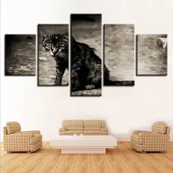 Рамочной настенные Книги по искусству плакат современные украшения дома 5 Панель кота для Гостиная холсте HD печать живопись модульные