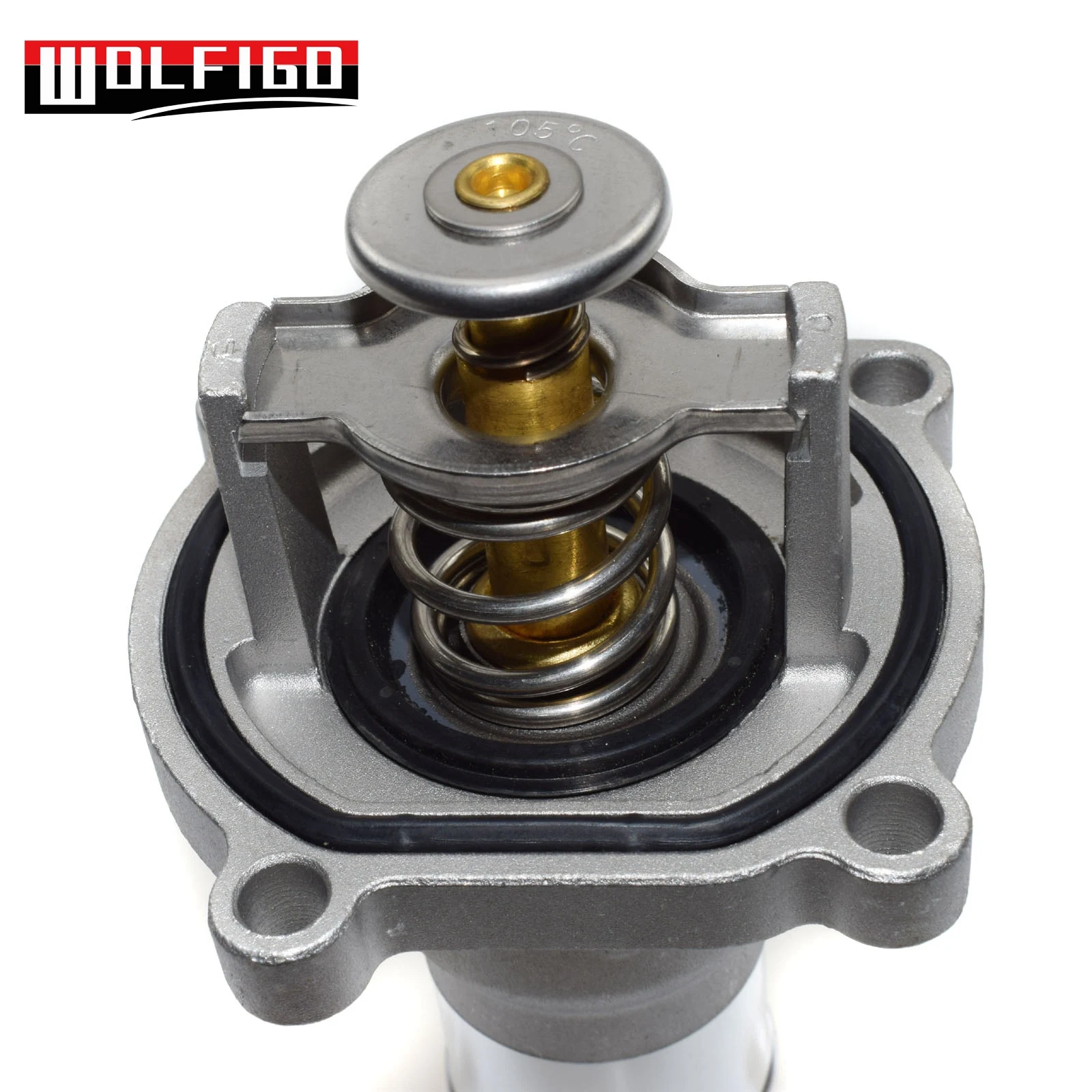 WOLFIGO New 105Deg Engine Coolant Thermostat W/ Housing Assembly for Chevrolet Aveo Cruze 55578419,25189205,96984104,55564891