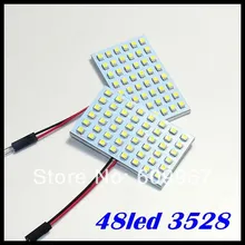 100 компл./лот pcb водить автомобиль панели 48SMD 1210 водить авто плафон для интерьера чтение крыши света с T10 гирлянда лампа адаптер