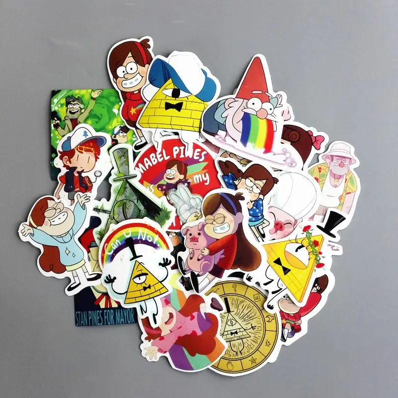 25 قطعة/الوحدة مضحك أنيمي الجاذبية يقع ملصقا ل سيارة الأمتعة المحمولة لوح التزلج دراجة نارية صائق الاطفال لعبة ملصق Pegatinas