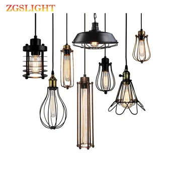 

Vintage Loft LED Pendant Lights Black Metal Hanging Lamps Retro Cafe Luminaires Industrial Decor Lighting Fixtures