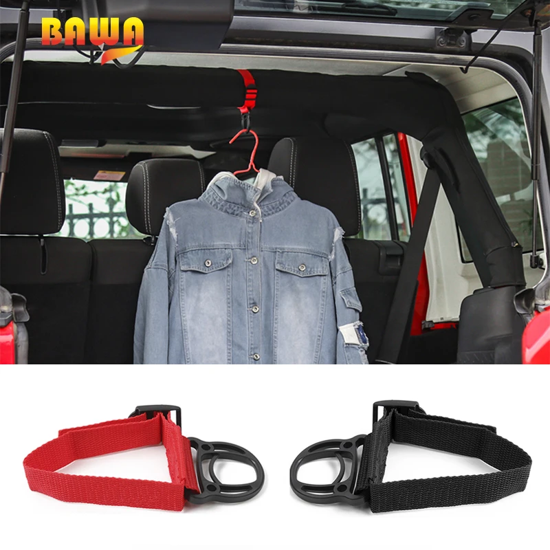 

BAWA Coat Hook for Jeep Wrangler TJ JK JL ABS+Cloth Hallstand for Jeep Wrangler Car Accessories