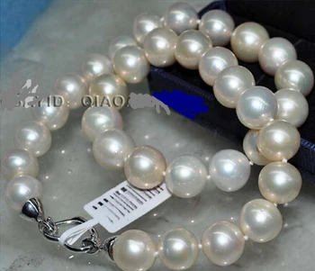 

wan yan Rare Natural Huge 12-14mm round Cultured Freshwater pearl Necklace 18"