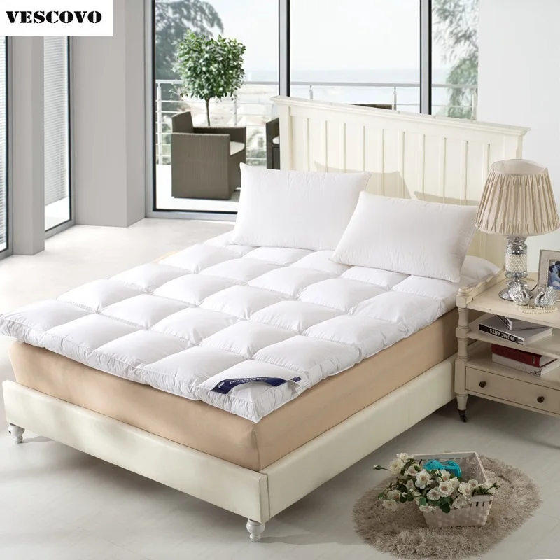 

Foldable mats luxury goose Down Mattress Topper 100% cotton shell 100% goose down filling quilted