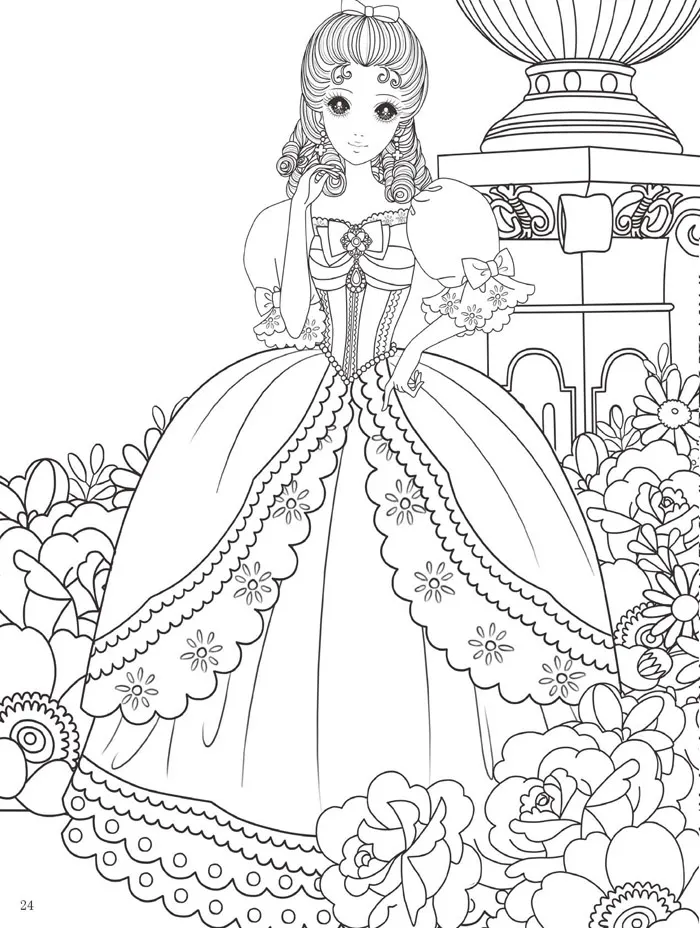 Pretty Princess Coloring Book II(около 200 Принцесс) для детей/девочек/взрослых книжка-раскраска и книга большого размера