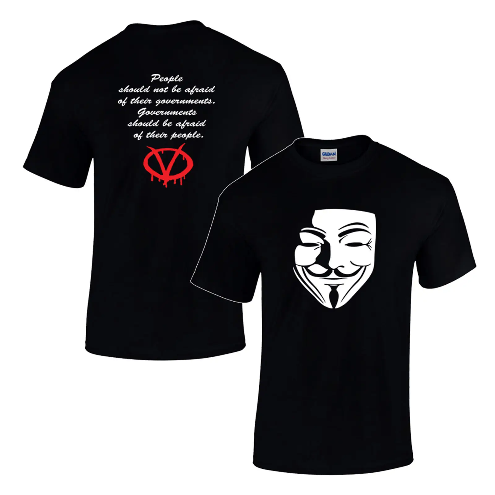 Мужская футболка V For Vendetta Anonymous Повседневная с героями мультфильмов|Футболки| |