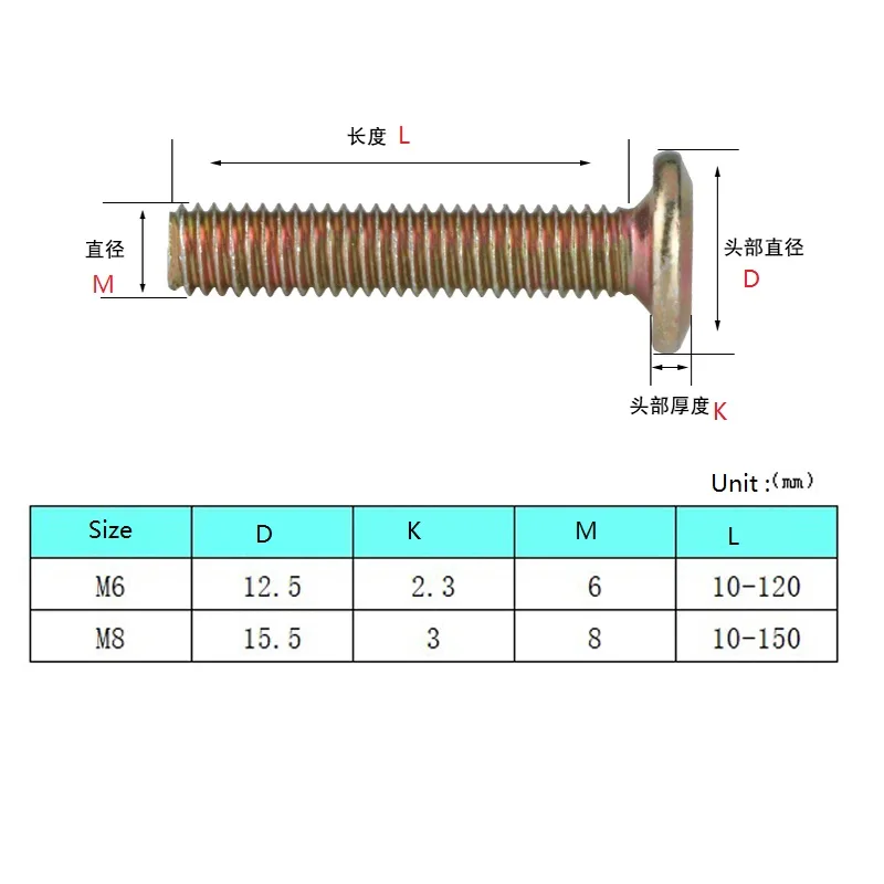 Фланцевый с плоской головкой с шестигранной головкой мебельный винт Соединительный винт стержень кроватки винт M6 M8* 20 30 40 50 60 70, 80, 90, 100 150