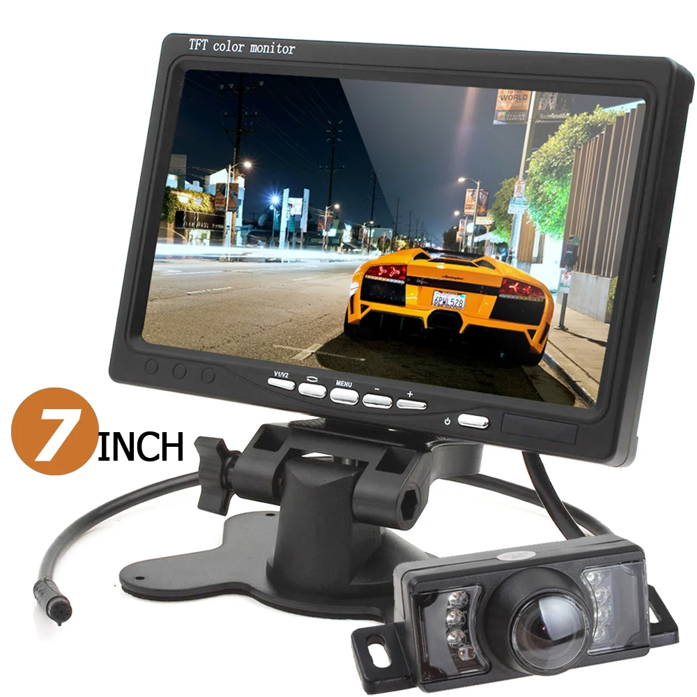hd 800 x 480 7 inch color tft lcd car rear view monitor parking hdmi