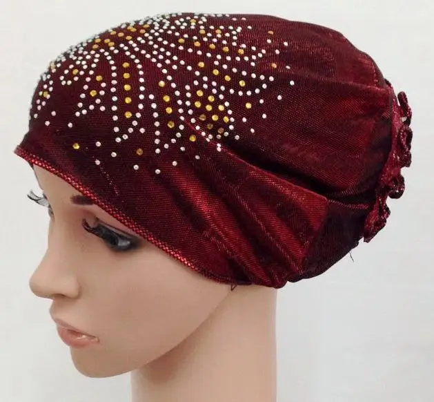 Стиль цветок люрекс дизайн мусульманские шарфы палантин хиджаб шапки женские мусульманские включительно Кепка мусульманская шляпа хиджаб под шапки