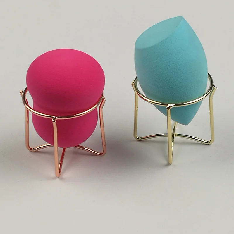 Online 4.5 Cm 1 PC Makeup Power Puff Rak Pemegang Spons Beauty Makeup Blender Rak Penyimpanan Spons Pengeringan Bubuk Puff Stand logam Pemegang