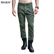 SEAUSLIM брюки карго в Военном Стиле мужские тактические Длинные брюки армия Спецназ США дышащие брюки мужская одежда на каждый день LQ-QQC-19