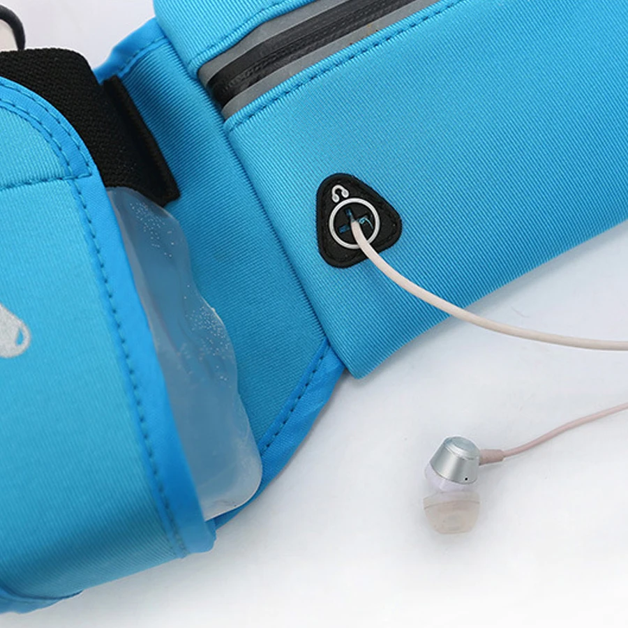 NEWBOLER 2019 New Running Belt With 2 Water Bottle Reflective Belt Men Women Waist Pack Outdoor Sport Multifunction Running Bags