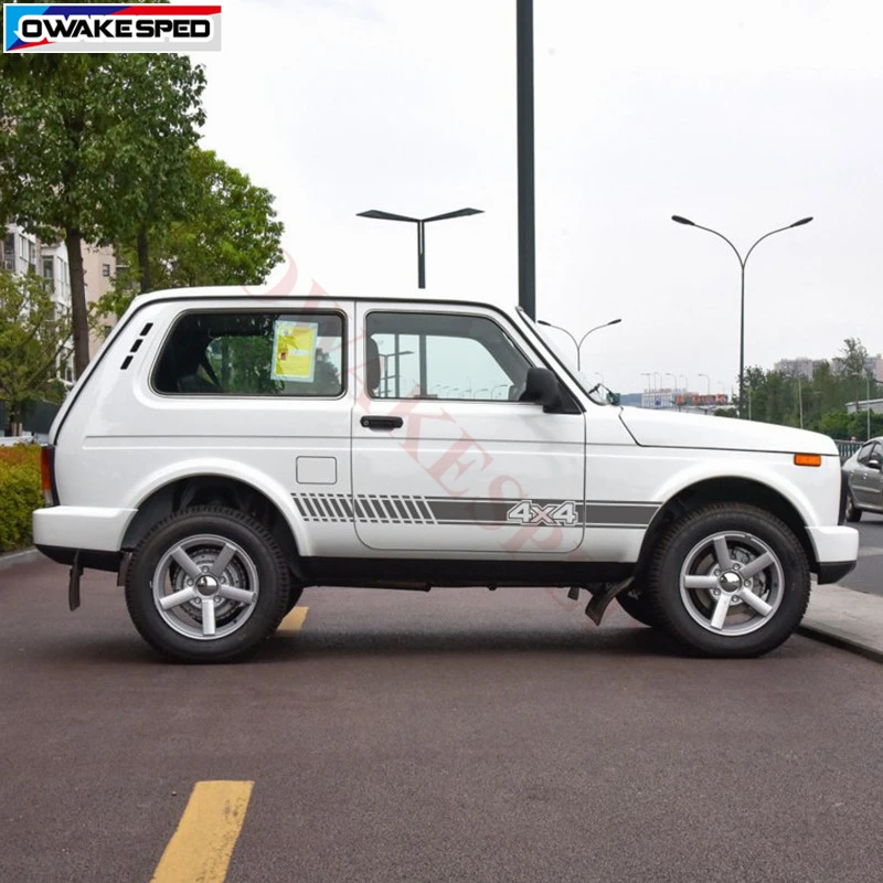 Наклейка на дверь и боковую юбку гоночного автомобиля для LADA NIVA 4X4 Стайлинг