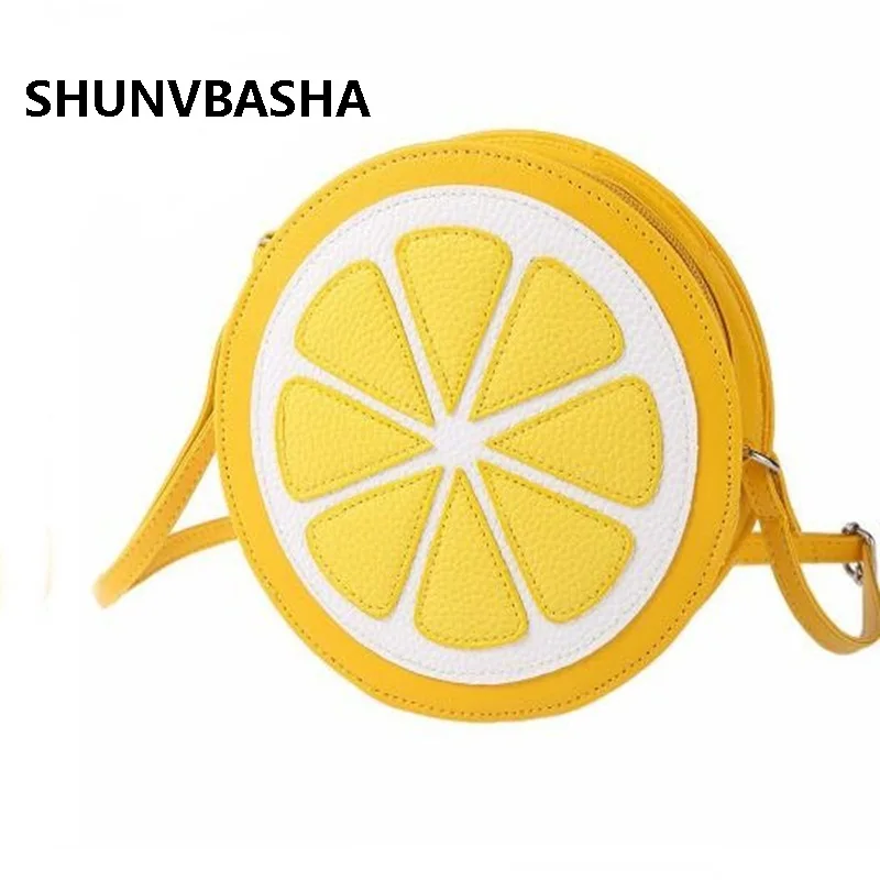 Women Messenger Lemon Bags Girl Small Mini Cute Candy Fruit Cross Body Bag Summer Ladies Orange Circular Shoulder Bags Bolsas
