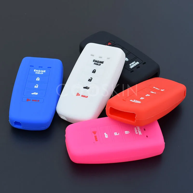 

Rubber key fob silicone cover case skin holder for ACURA ILX TLX RLX RDX MDX TSX 2018 2019 Remote 5 buttons Engine HOLD keyless