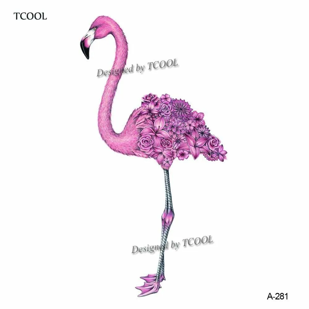 Временная тату-наклейка HXMAN Flamingo водонепроницаемый женский боди-арт тату с