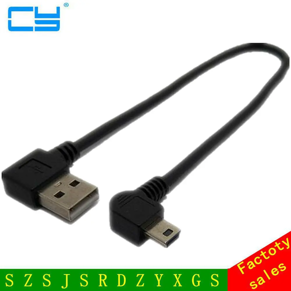 Mini-USB прямоугольного мужского USB2.0 TRUN до 90 градусов влево под углом обратиться к USB адаптер acble USB кабель для передачи данных для MP3 GPS