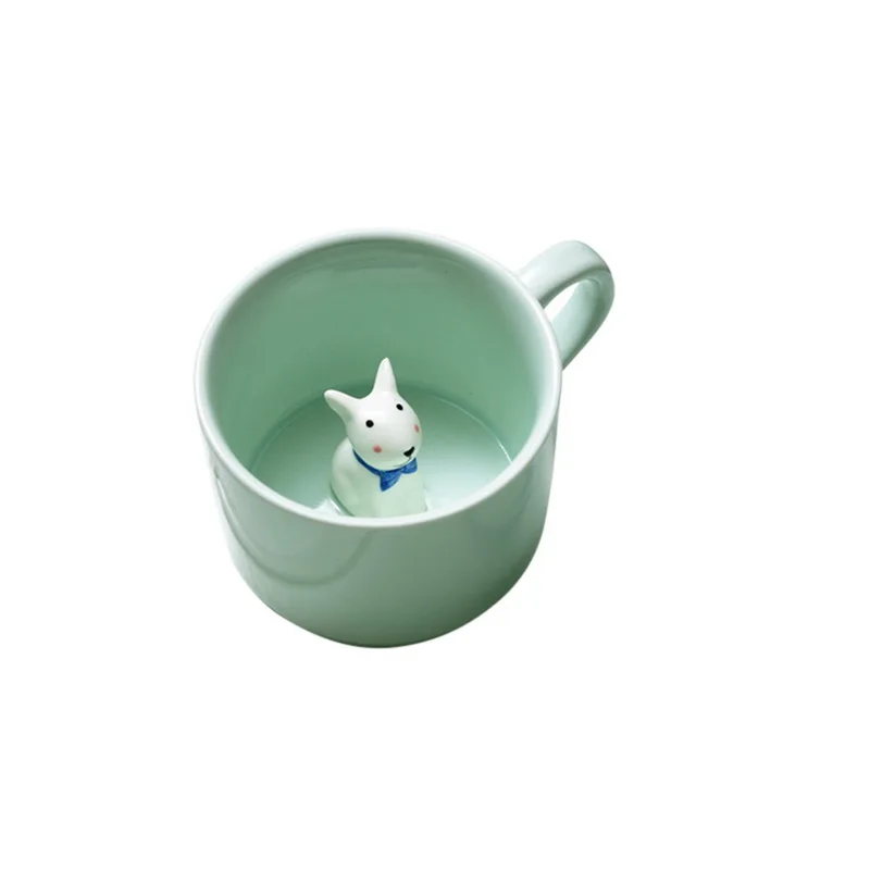 Unibird 1 шт. 3D стерео Милая мультяшная керамическая кружка с животными для кофе, молока, воды, чая, подарочные чашки, посуда для напитков, Прямая поставка, кухонный инструмент - Color: Rabbit