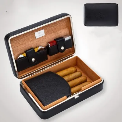 Cohiba держатель для сигары коробка(удерживайте 3 шт) дорожный увлажнитель для сигар кожаная коробка для сигар портсигар(не включает зажигалку/резак - Цвет: B