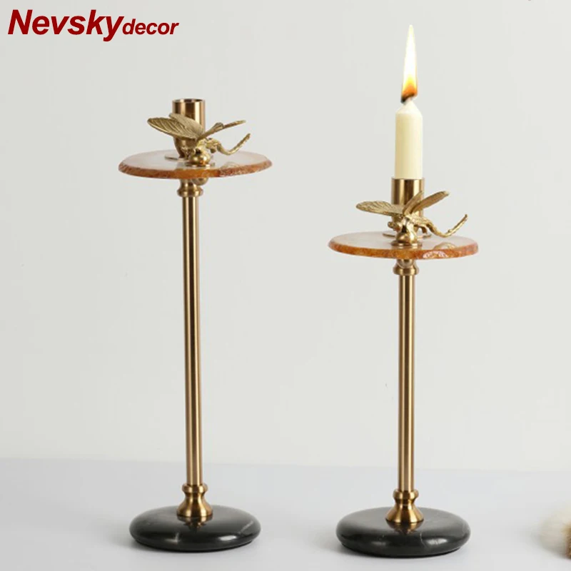 

Modern Agate marble Candle Holders home decoration candle candlesticks candles home decoration For Toilet bathroom Dining Room