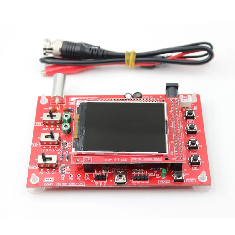 

DSO138 2.4" TFT Digital Oscilloscope Kit DIY 200KHz Tester 1Msps Bandwidth Probe Electronic Production Oscilloscope Kit Suite