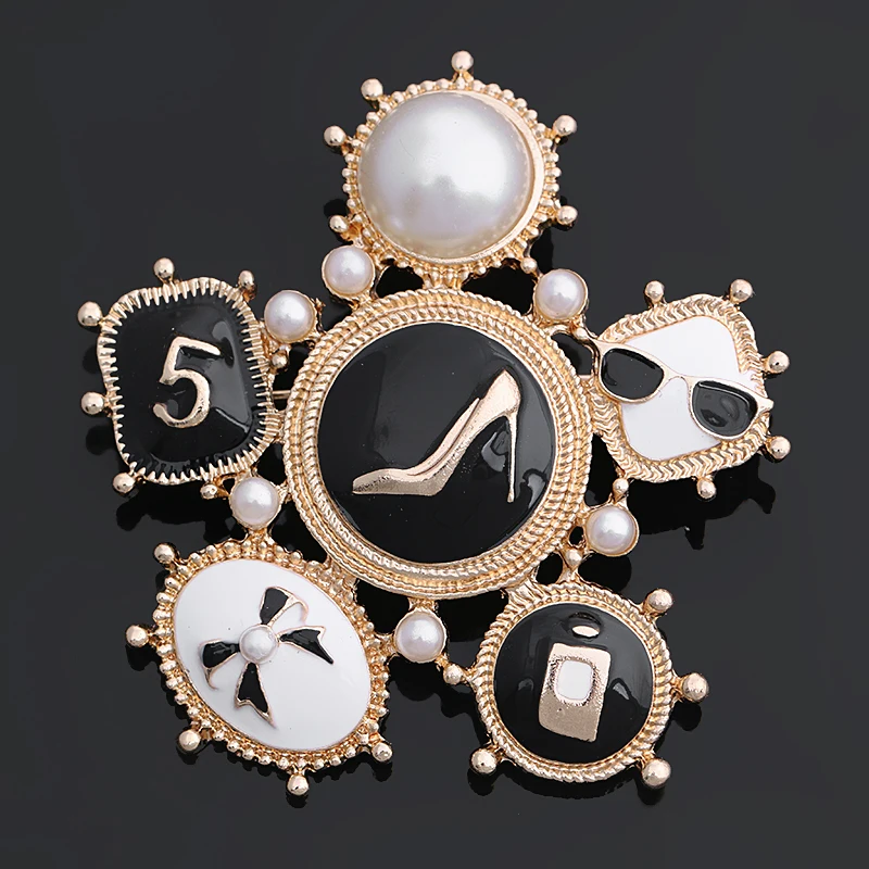 Number 5 Brooch Brand Designer Lapel Pins Brooches Broche Broach