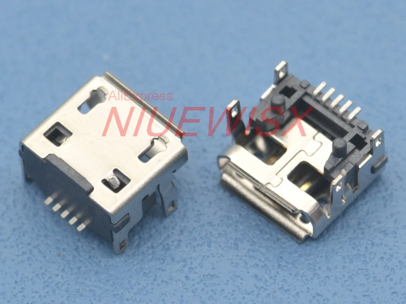 100Pcs Micro USB 5pin connector Charging port sock Fixed Feet for