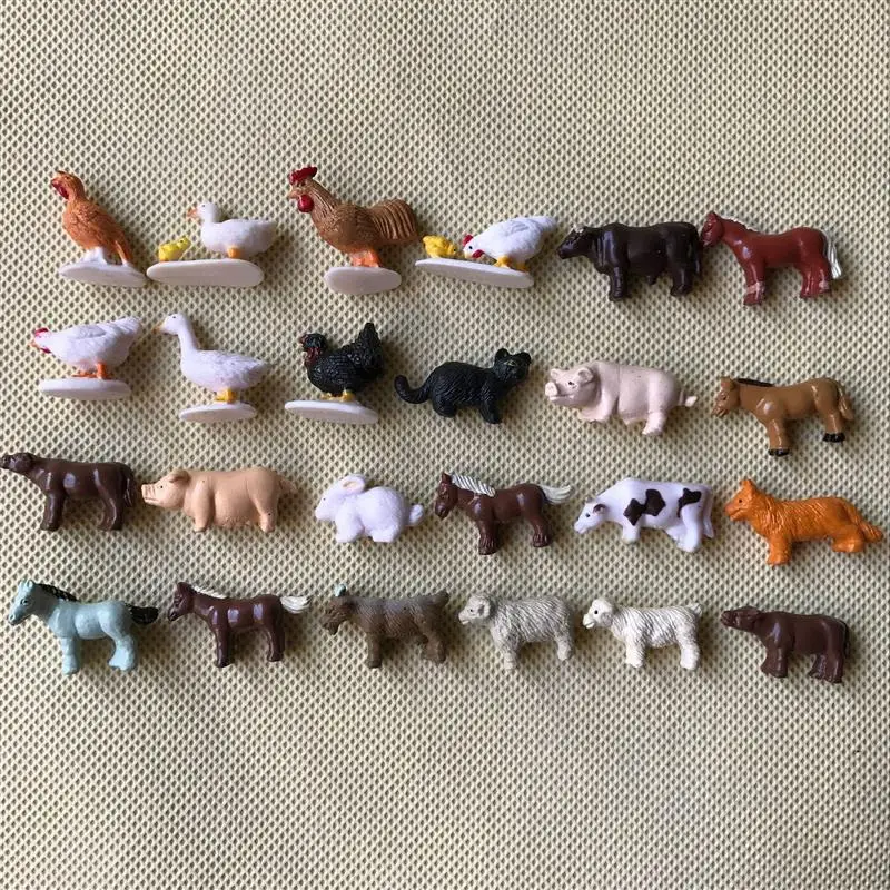 Супер мини ПВХ фигурка 3 см комплект игрушек для животных|animals toys set|toy setfarm animals set |