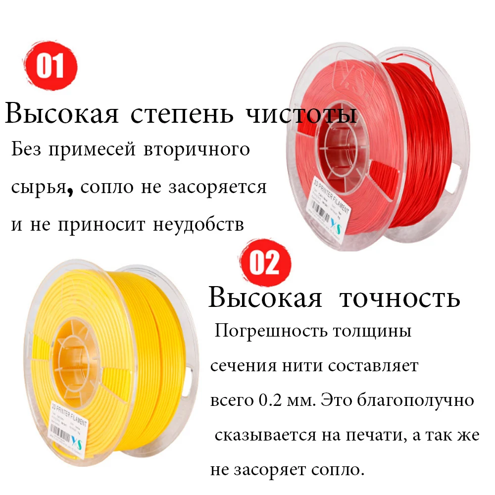 Дешево YOUSU PETG PLA ABS FLEX нейлоновая нить пластик для 3d принтера 1 кг 340 м диаметр 1,75 мм Доставка из города