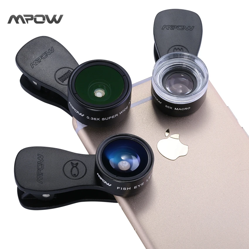 imágenes para MFE4 Mpow 3 en 1 Clip-On Kits 180 Degree Fisheye Lente para Teléfonos Móviles Lente Gran Angular de lente + 0.36X + 20X Lente Macro 3 Lente Separada imágenes para MFE4 Mpow 3 en 1 Clip-On Kits 180 Degree Fisheye Lente para Teléfonos Móviles Lente Gran Angular de lente + 0.36X + 20X Lente Macro 3 Lente Separada