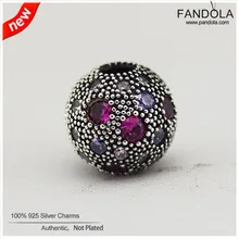 Космические звезды бусины для изготовления ювелирных изделий 925 пробы Серебряный Фиолетовый CZ Клип фиксаторы Шарм Подходит Pandora б