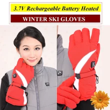 Новые брендовые лыжные перчатки 3,7 V перчатки с электроподогревом с 2200mA перезаряжаемые литиевые перчатки с подогревом на батарейках для зимней улицы