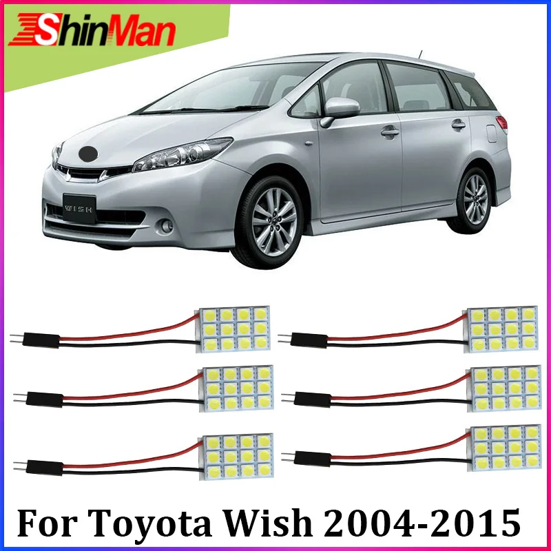 

ShinMan 6X Error Free Auto Master LED Car light Interior Light LED Reading light Kit For Toyota Wish 2004-2015 Accessories