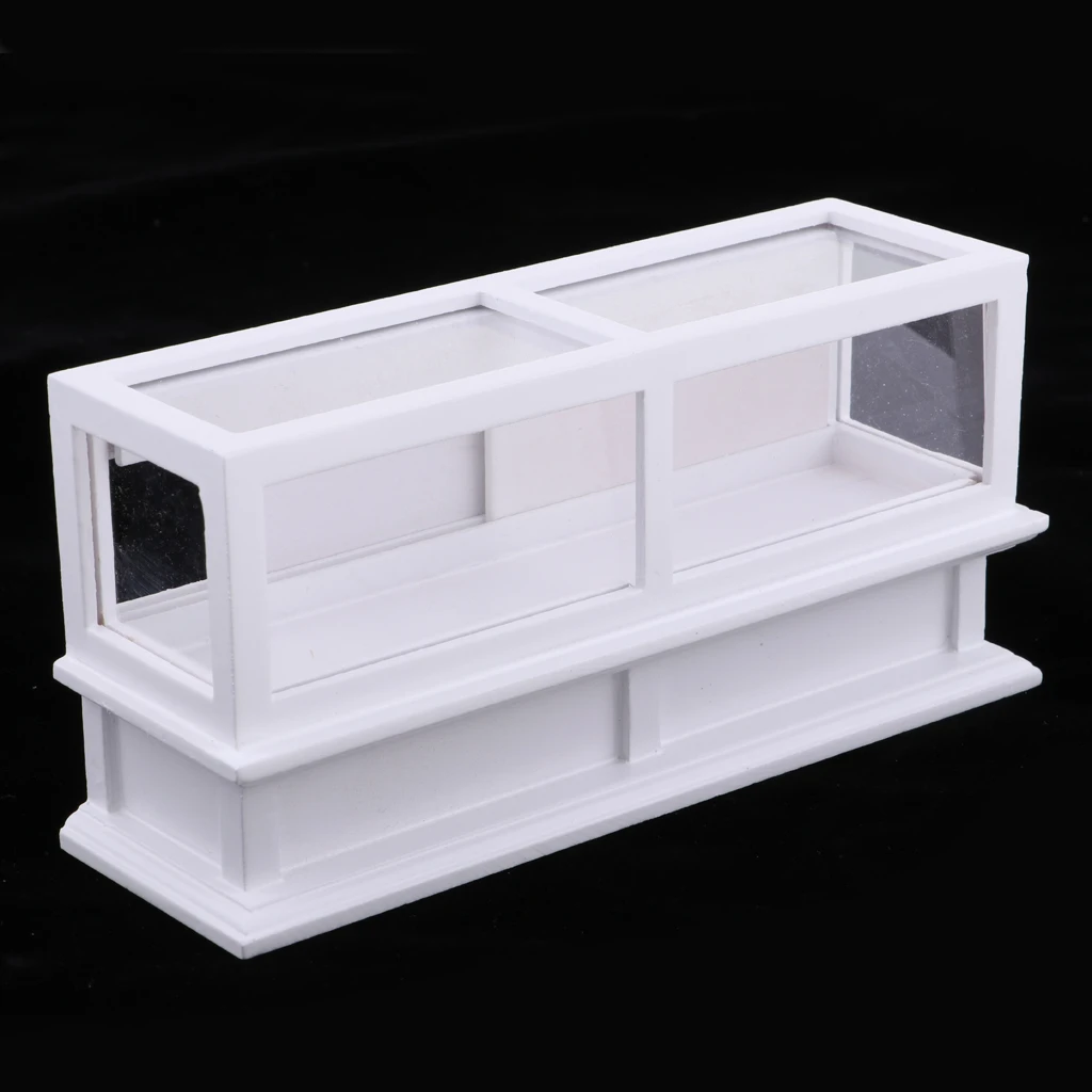 Handcrafts 1/12 Dollhouse Miniature Wooden Display Cabinet Showcase Shopwindow Model Shopping Mall Scenes