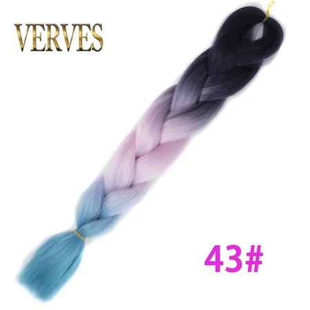 #530 VERVES, Омбре, плетение волос, 100 г/шт., 24 дюйма, 1 шт., синтетический, три, два тона, тепловое волокно, вязанное крючком, огромные косы, наращивание волос - Цвет: #530