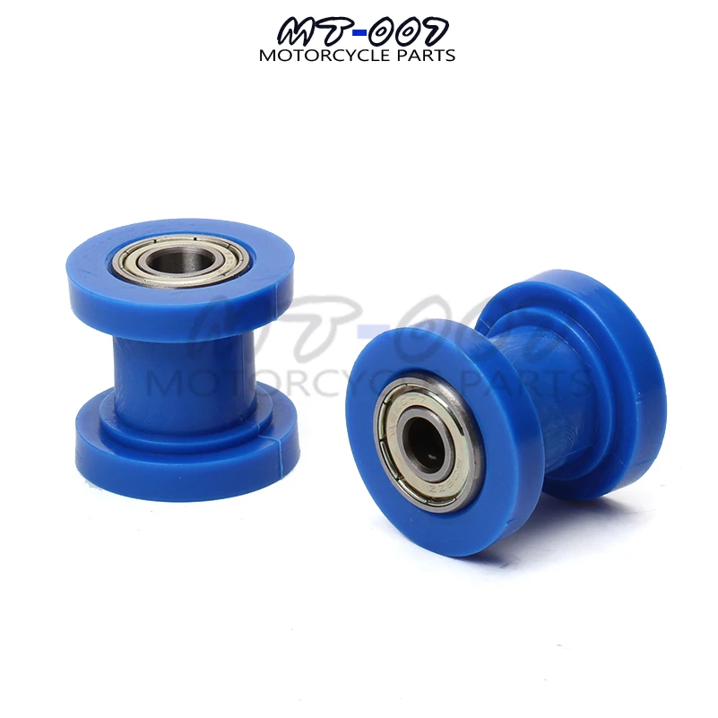 Blue M8 or M10 Chain Roller Slider Tensioner Wheel Guide For Pit Dirt Street Bike Bicycle Cycling