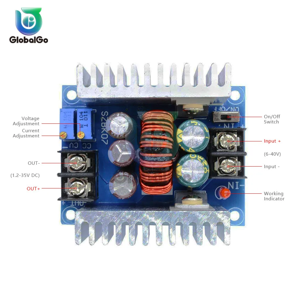 DC 전원 벅 컨버터 스텝다운 모듈 300W 15A 9A DC-DC 10-40V 1.2V-36V 정전류 LED 드라이버 전원 전압 보드