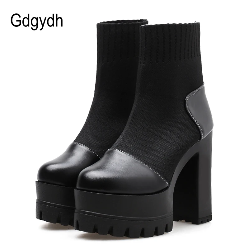 Gdgydh High Heel Ankle Boots Women Slip 