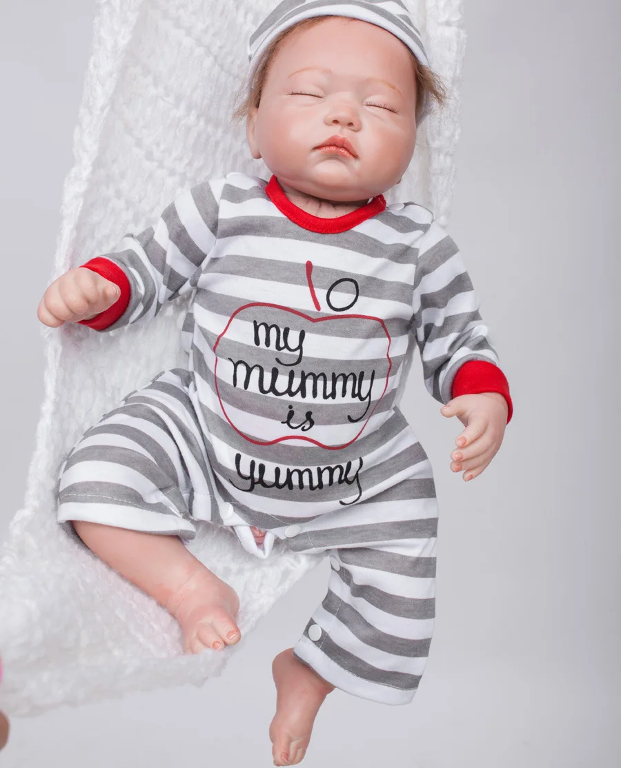 

22 Inch Doll Reborn Full Vinyl Baby Boy Realistic Soft Alive Newborn Doll Playmate For Kids Gift