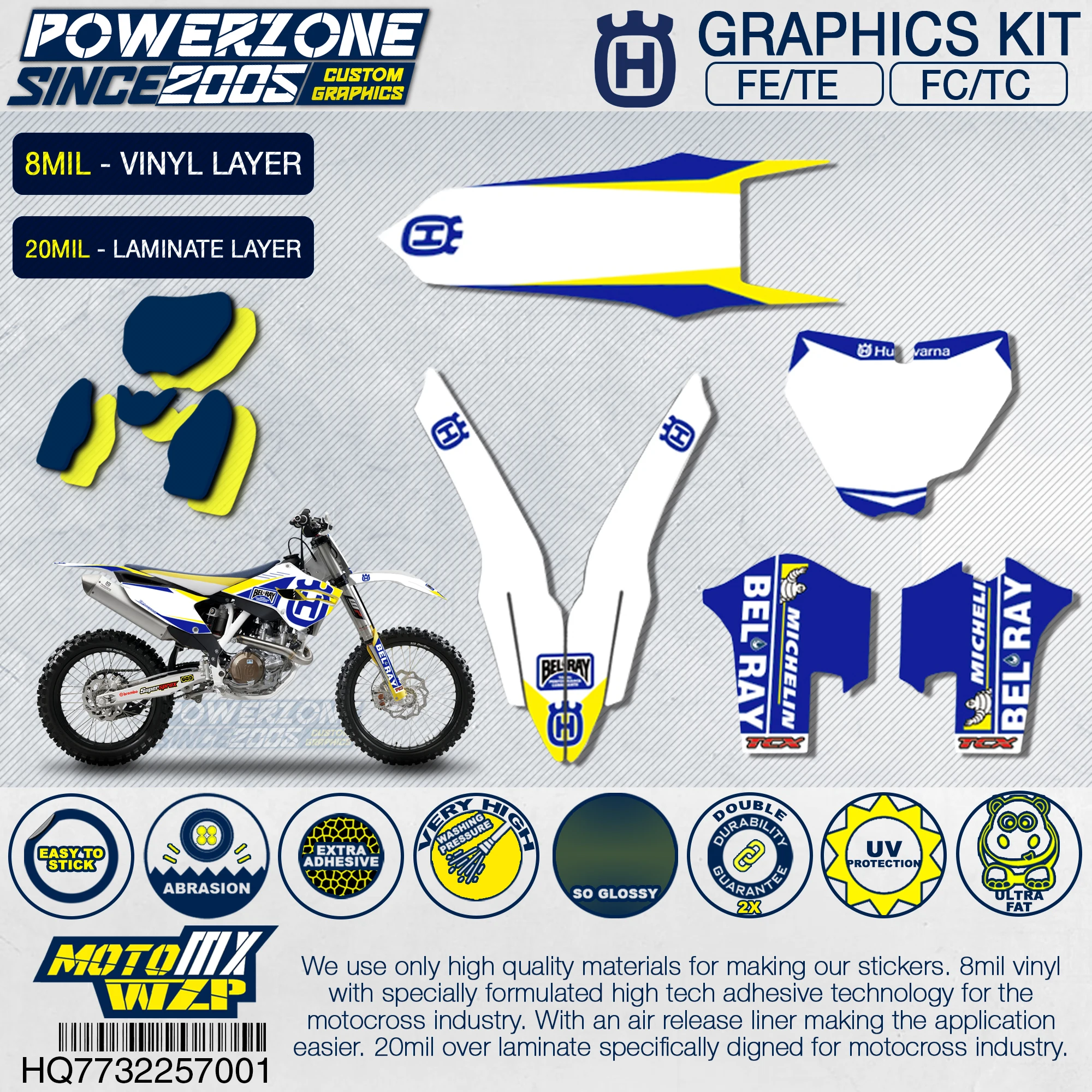 PowerZone Customized Team Graphics Backgrounds Decals 3M Custom Stickers For Husqvarna To 19 FE TE FC TC 250 To 500cc 01