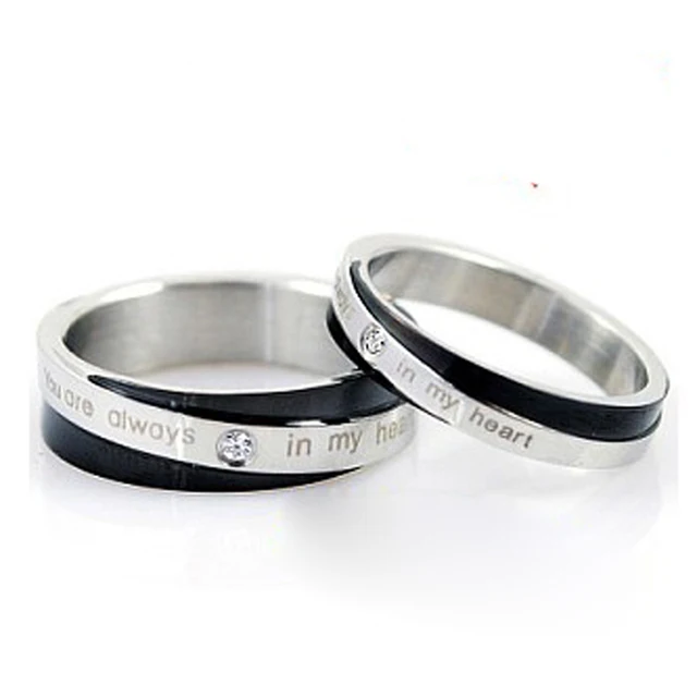 Atgo His And Hers Promise Ring Sets Rhinestone Stainless Steel Love Atgo His And Hers Promise Ring Sets Rhinestone Stainless Steel Love Rings Tungsten Wedding Band Smart