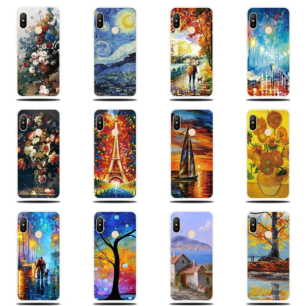 

Oil Painting Patterned Silicone Phone Case For Xiaomi Redmi Note 4 4X 4A 5 5A 6 6A 7 Pro Plus Prime Soft Cover Case Couqe