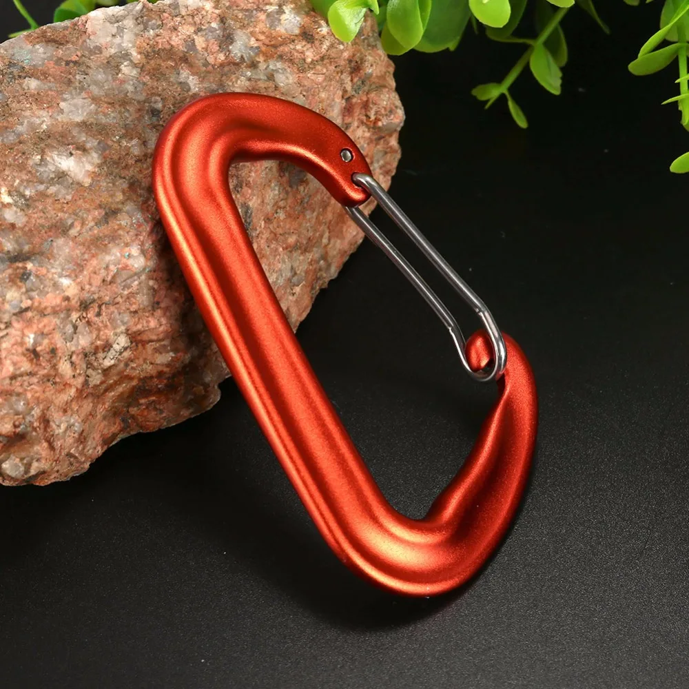 12KN D Shape Carabiner Hook Sport Spring Buckle Clip Mountaineering