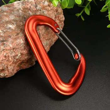 

12KN D Shape Carabiner Hook Sport Spring Buckle Clip Mountaineering Climbing Hiking Safety Tackle Adventure Equipment Aluminium
