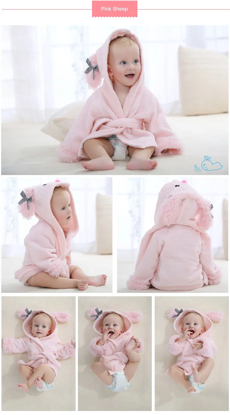 Baby Robe For 0-12 Month New Bron Baby Cartoon Robe  Boys Girls  Comfortable Bathrobe Home Wear Cute Rompers