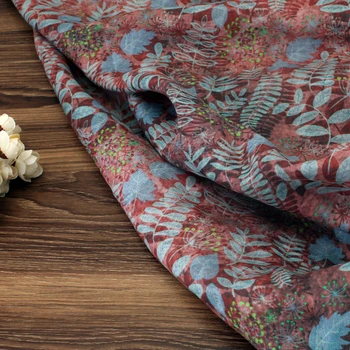 

high grade forest ramie printed cotton fabric Wedding Dress Tulle Skirt Material fabrics for patchwork kumas telas por metros