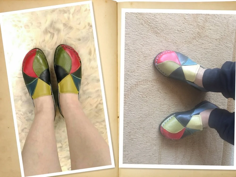 Sapatos de couro genuíno das mulheres mocassins