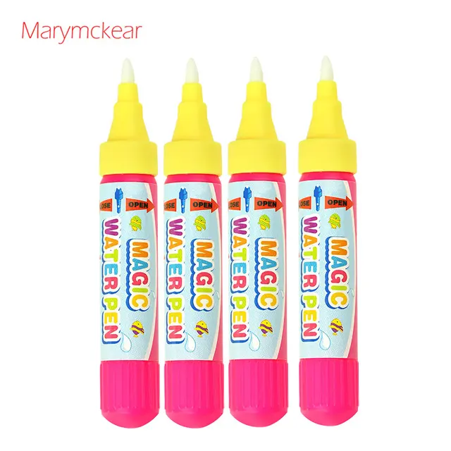 Magic Water Pen No Ink No Chemicals Drawing Pen for Water Painting Mat/Book Kids Educational Learning Tool in Red/ Blue 2 Size 3