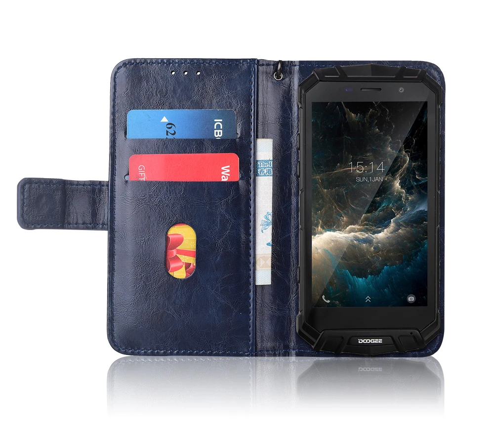 Кожаный чехол книжка для Doogee S60 Lite Fundas с цветочным принтом 100% специальный кошелек