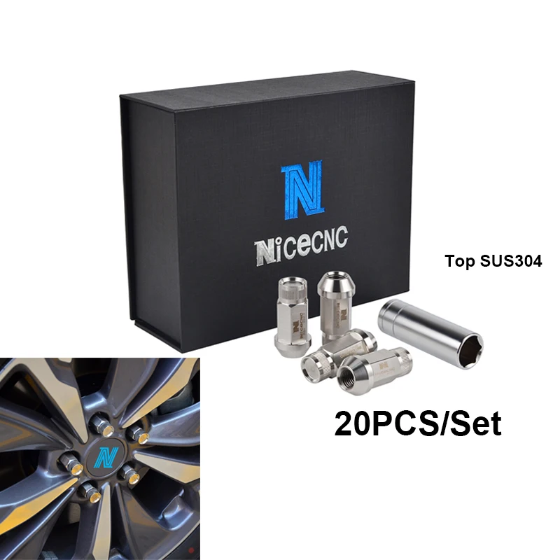 NICECNC 20 шт. m12x1 5 наконечники для тропических колес гайки 12 мм x 1 хромированный кузов